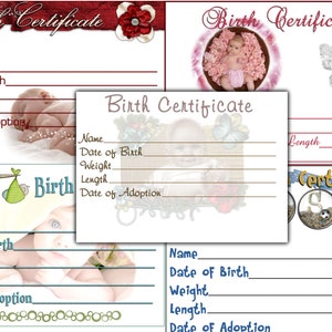 5 REBORN Baby #1 geboorteakteafbeeldingen DIE JE AFDRUKT Onbeperkte hoeveelheid afbeeldingen Jpg Png Pdf Digitale download