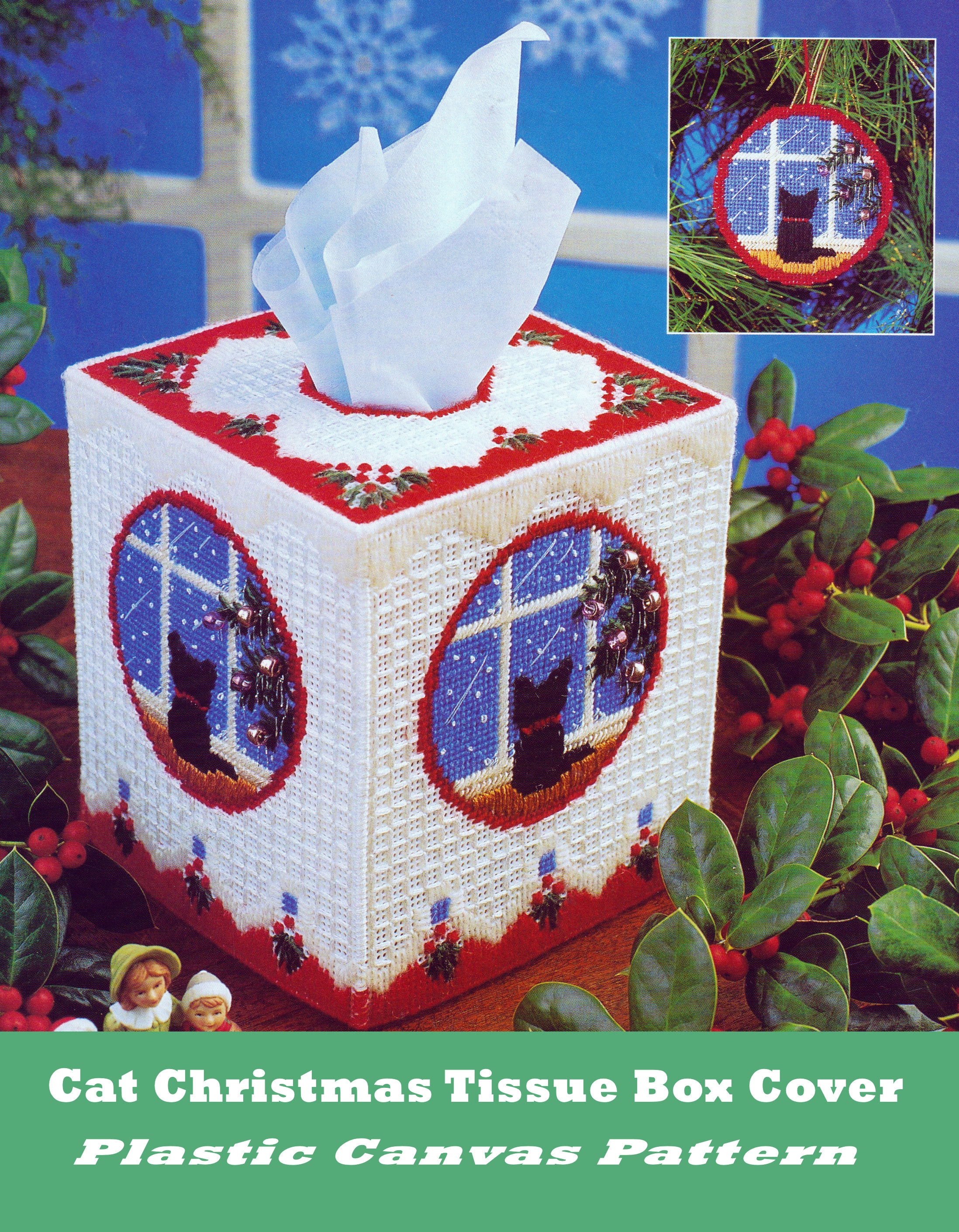 Cat Christmas Tissue Box Cover Plastic Canvas Pattern (digital Download ...