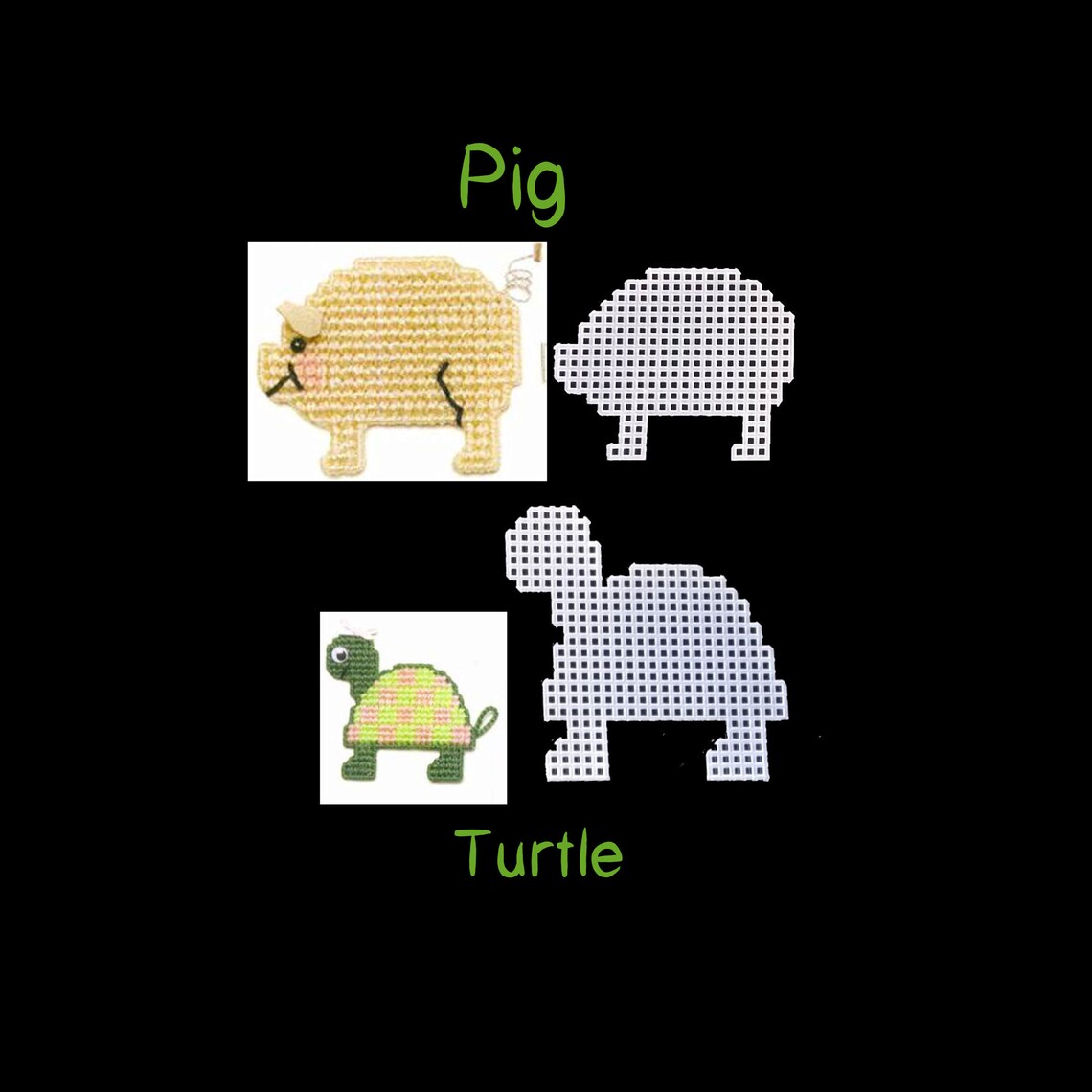 ANIMALS Precut PLASTIC Canvas SHAPES Ornaments Pig Etsy