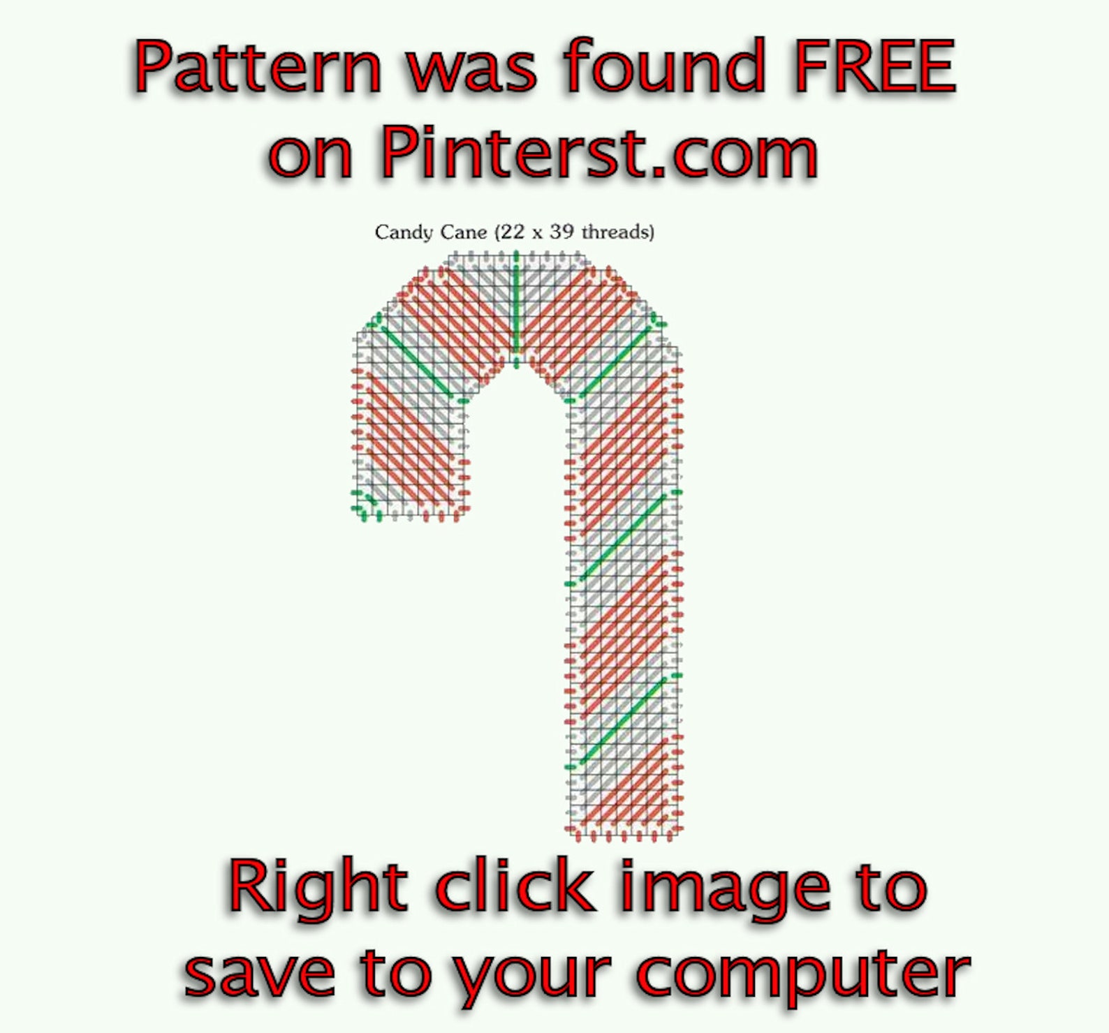 CANDY CANE Plastic Canvas Cutout With FREE Pattern Christmas Etsy