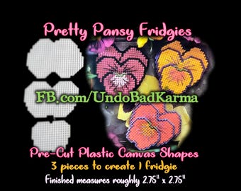 Pansy Friggie Plastic Canvas Pre-Cut Shapes, Magnet Plant Poke
