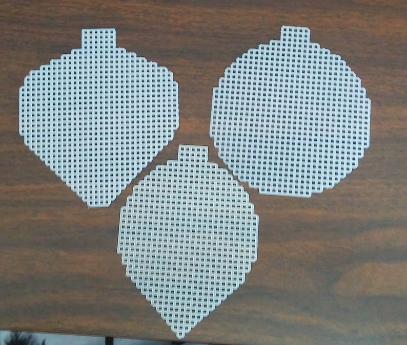 3 Large CHRISTMAS ORNAMENTS Pre-cut Plastic Canvas Shape Cut | Etsy