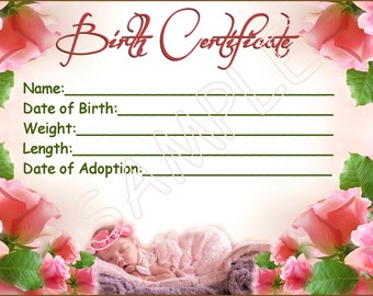 FANTASY Reborn Baby Doll Birth Certificate Instant Download | Etsy