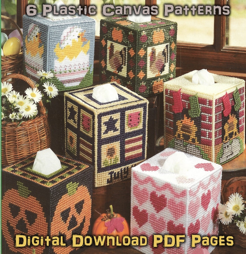Holiday Tissue Box Cover Plastic Canvas Pattern (digital Download PDF ...