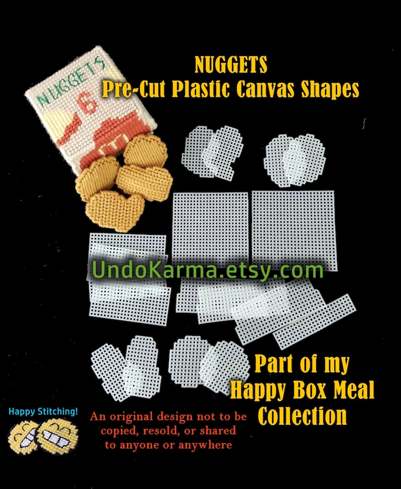 Plastic Canvas Nuggets Shapes - Happy Box Meal Collection - Etsy UK