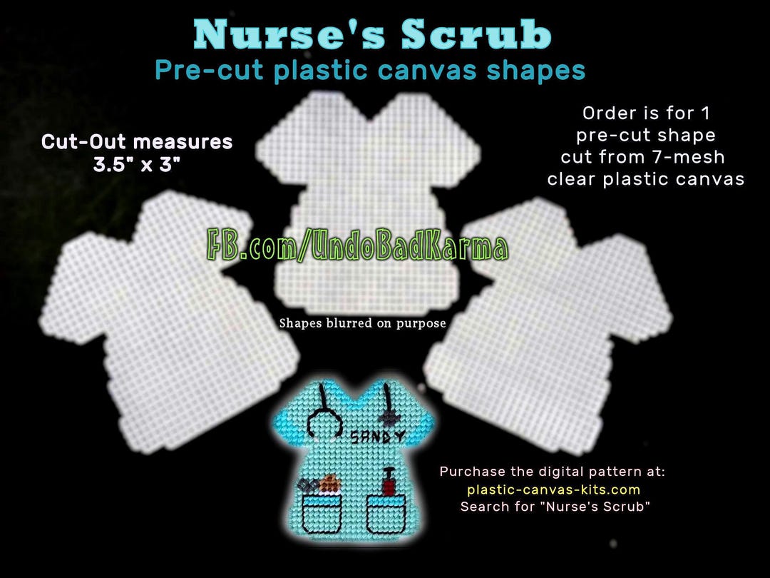 Shape Scrub Pre-cut Plastic Canvas Nurse Scrub Shape (3.5