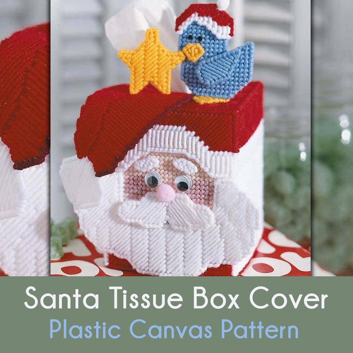 SANTA TISSUE Box Plastic Canvas Digital Pattern Instant Etsy