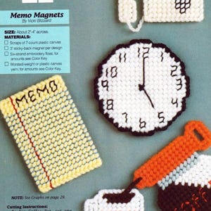 May include: A collection of handmade memo magnets, including a phone, clock, memo pad, and coffee cup with the word "BREAK". The clock shows 12:00. The memo pad has the word "MEMO". The coffee cup says "COFFEE".