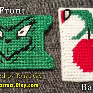 GRINCH Gift Card Holder PLASTIC CANVAS Pattern Digital Download Christmas Money Holder Present Birthday Grinch Fun Needlepoint Pattern
