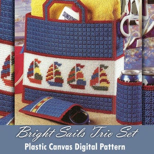 Jahrgang helle Segel TRIO Kunststoff Leinwand digitaler Download Muster Strand Tote Auge Sonnenbrille Fall Soda Bier kann gemütliche Gläser Segelboot Pool-Tasche