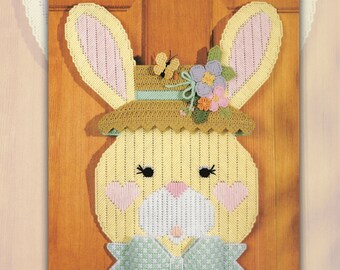 Easter Bunny Door Decor Plastic Canvas Pattern (Digital PDF)