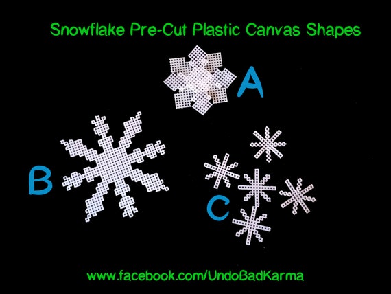 SNOWFLAKES Plastic Canvas Pre-cut SHAPES CHRISTMAS Ornaments Magnets Gift  Tags Plant Pokes Holiday Decoration I Cut You Craft 