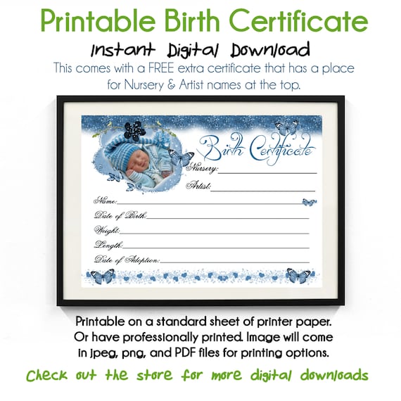 Sleepy Boy Reborn Baby Doll Birth Certificate Instant Download Etsy