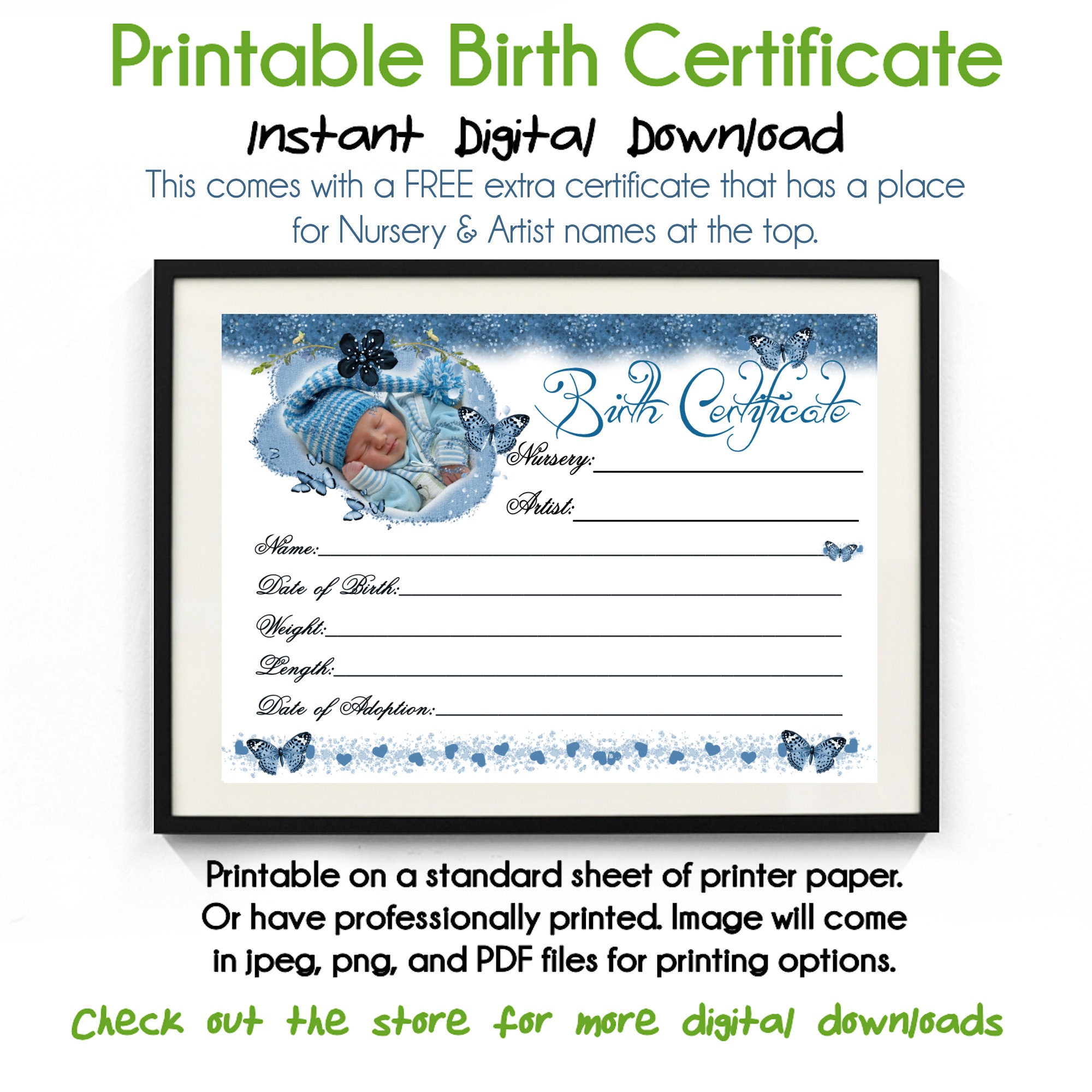 SLEEPY BOY Reborn Baby Doll Birth Certificate Instant SLEEPY BOY Reborn Baby Doll Birth Certificate Instant