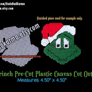 Grinch Plastic Canvas Cut Out, Christmas Ornament Craft