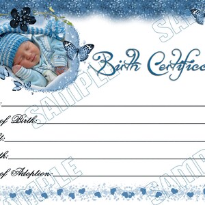 SLEEPY BOY Reborn Baby Doll Geburtsurkunde Sofort Download Sie Drucken PNG Jpeg und Pdf Dateien für 8x10 Grafik mit Gratis Extra Zertifikat