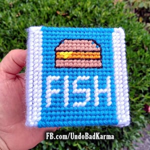 Fish Sandwich Plastic Canvas Pattern, Happy Meal Box (Digital Download)