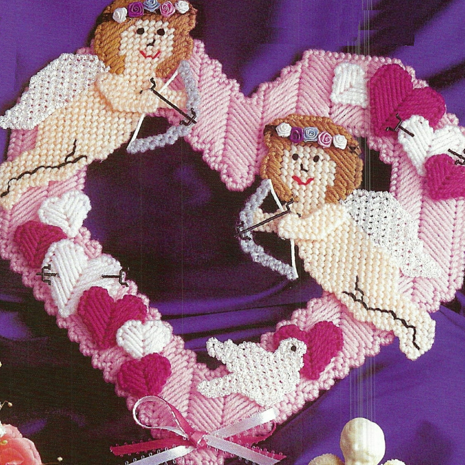 VALENTINE WREATH Plastic Canvas Digital PDF Pattern Instant - Etsy