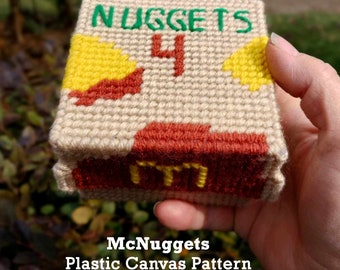 NUGGETS Plastic Canvas Pattern Add On For HAPPY BOX Meal Set Fun Purse Tissue Box Storage Box Toys Jewelry School Book Fries Restaurant
