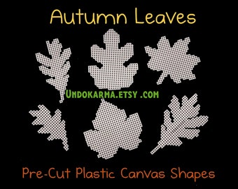 Autumn Leaves Pre-Cut Plastic Canvas Shapes, DIY Craft Embellishments