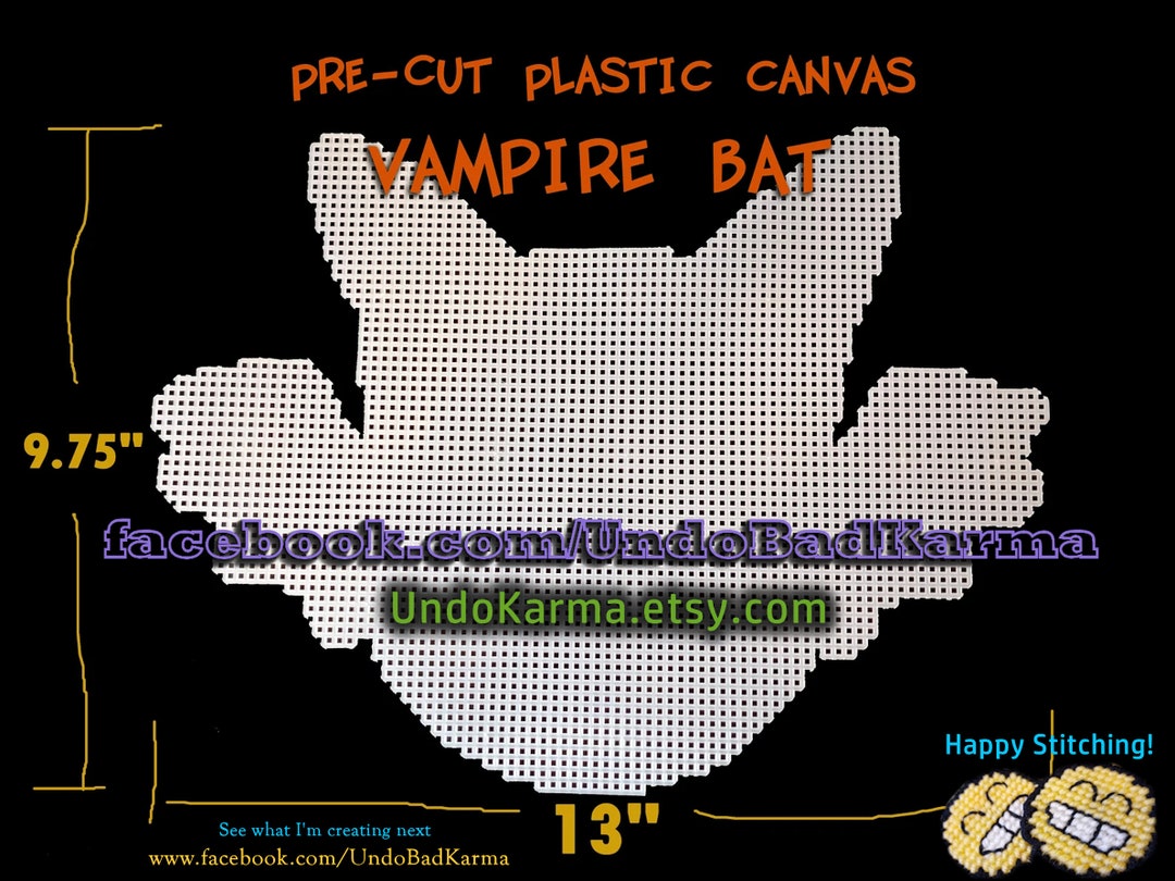Vampire Bat Plastic Canvas Shape, Halloween Decor (printed Pattern ...