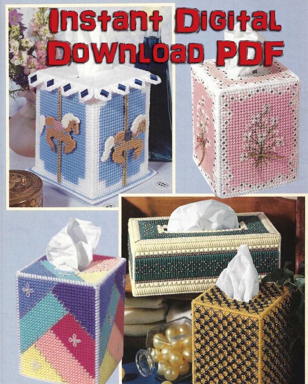 Plastic Canvas Tissue Box Cover Pattern (digital Download) - Etsy
