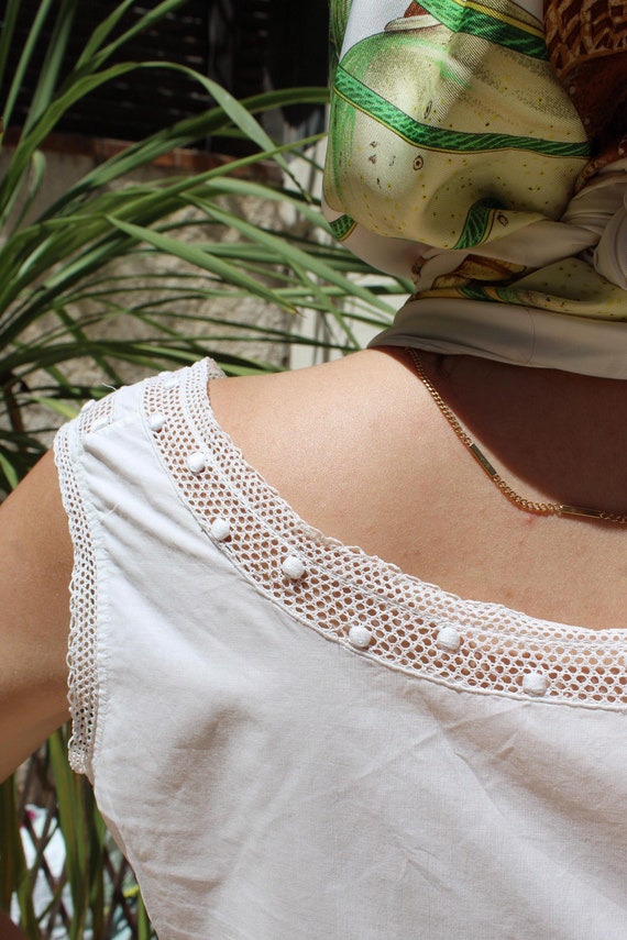 Antique French Camisole, Cotton & Lace