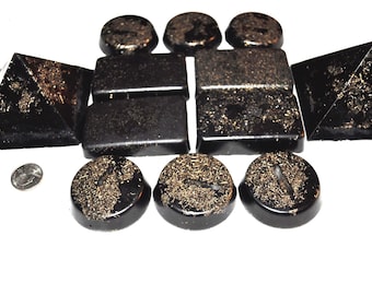 hand made Black quartz crystal Orgone Energy EMF Protection Set: Home & Office