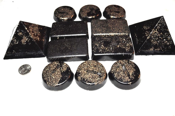 hand made Black quartz crystal Orgone Energy EMF Protection Set: Home & Office