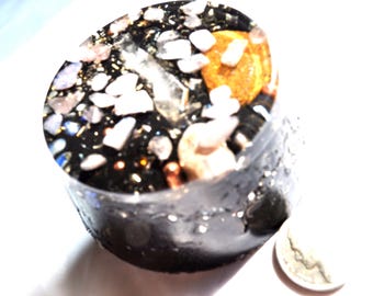 Handmade Quartz Crystal Orgone Tower: EMF Protection, Chakra Balancing