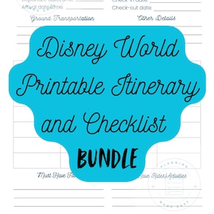 Disney Trip Planner Bundle | Itinerary + Checklist PDF Set