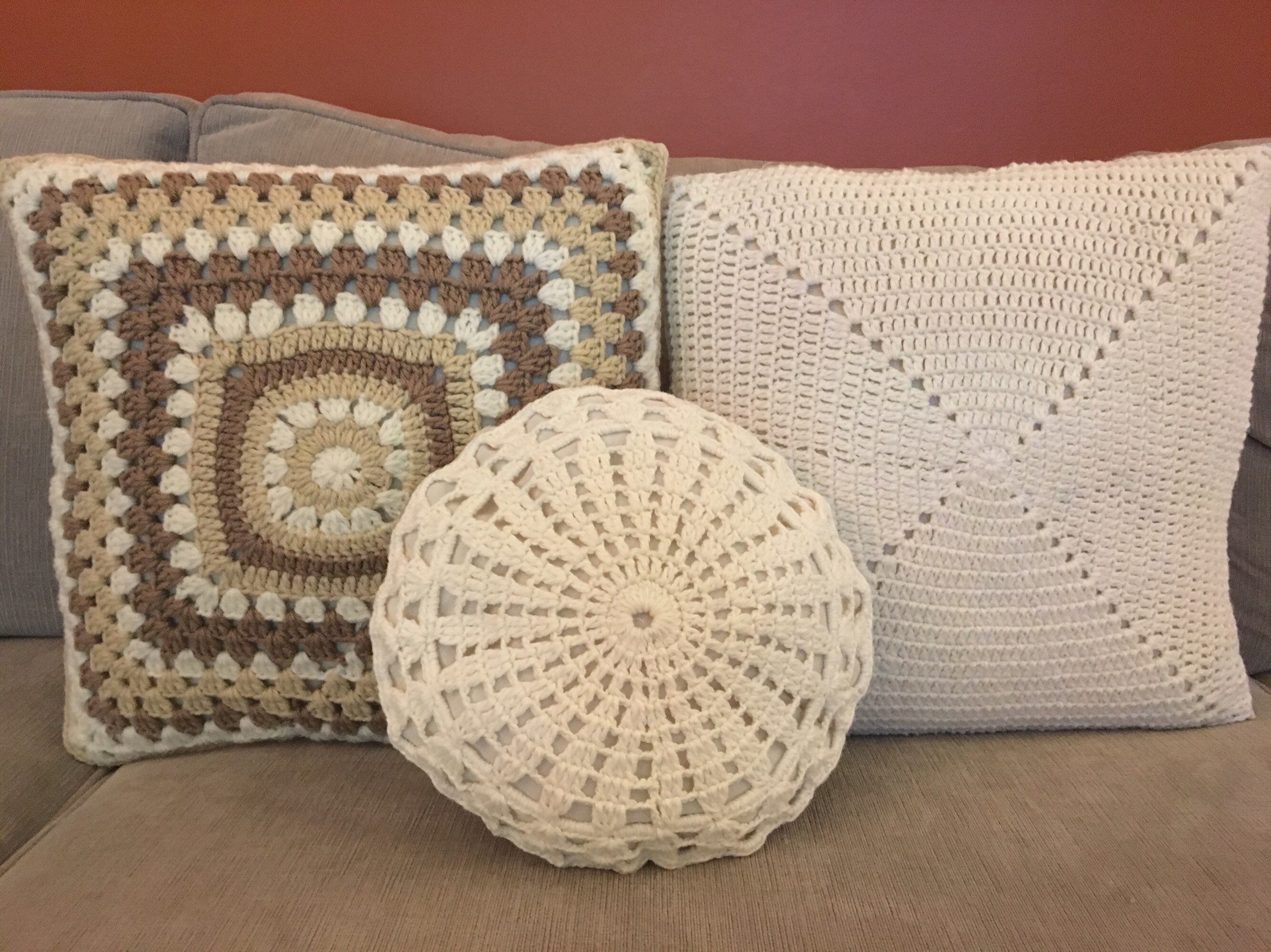 crocheted pillow cases