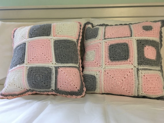 2 Crochet Pillow Case Crochet Pillow Sham Decorative Pillow Etsy