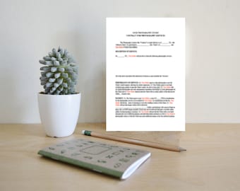 Wedding/ General Photography Contract