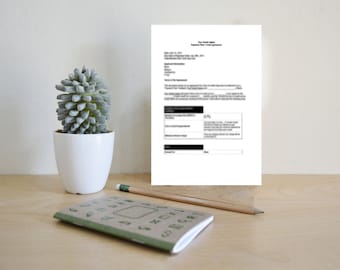 Editable Photography Payment Plan/ Credit Agreement