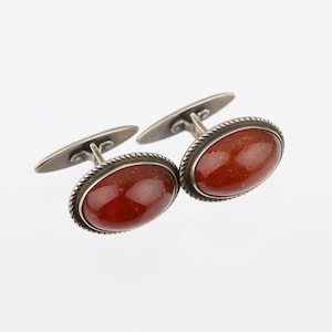 Vintage silver amber cufflinks