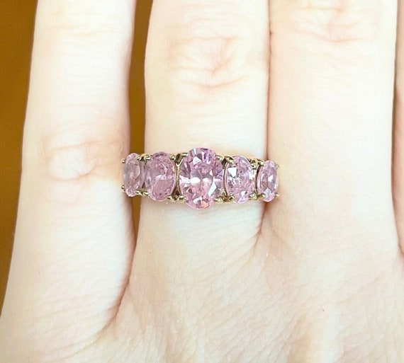 Pink ice hot sale wedding rings