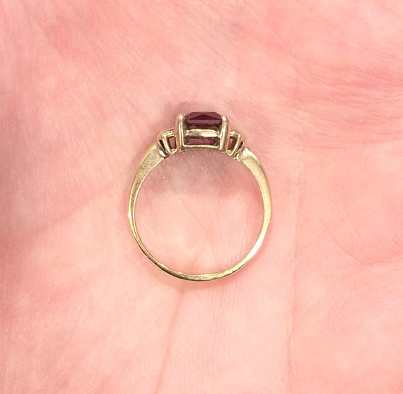 10K Vintage Red Spinel Ring, Rectangular, Solitai… - image 10