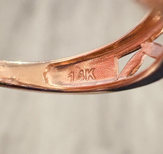 Cor De Rosa Filigree Morganite Three Stone Ring, … - image 9