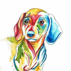 Dachshund dog, dachshund print, colourful, home decor, wall art, dachshund gifts,Dachshund prints, dachshund gifts, sausage dog print