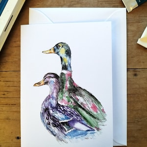 Duck Greeting card, ducks farm watercolour, birthday, special occasion, thank you, anniversary card, duck, lover,duck gifts, wildlife cards