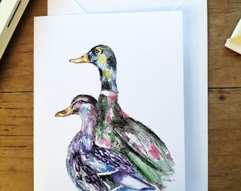 Duck Greeting card, ducks farm watercolour, birthday, special occasion, thank you, anniversary card, duck, lover,duck gifts, wildlife cards