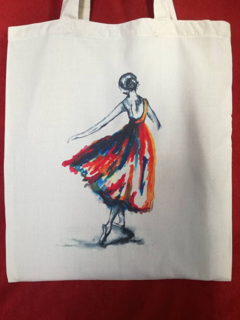 recycled bag ballerina print dancer bag Ballerina bag ballerina gifts bag shopping bag dancer gifts tote bag dancer print