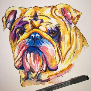 Bulldog card, Bulldog print, Bulldog gifts, Bulldog prints, Greeting cards, Birthday card, special occasion, greeting card, Dog card