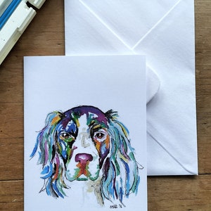 Tarjeta de perro Springer Spaniel, tarjetas en blanco, cumpleaños, gracias, regalo, regalos Springer spaniel, tarjeta Spaniel, tarjeta de San Valentín, tarjeta de perro