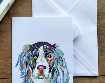 Springer Spaniel hondenkaart, blanco kaarten, verjaardag, dank u, cadeau, Springer spaniel geschenken, Spaniel kaart, Valentijnsdag kaart, hondenkaart