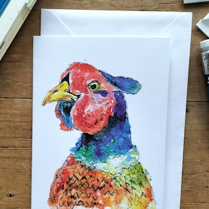 Pheasant Greeting card, wildlife, pheasant birthday card, special occasion, thank you card, pheasant card, Autumn card, christmas card