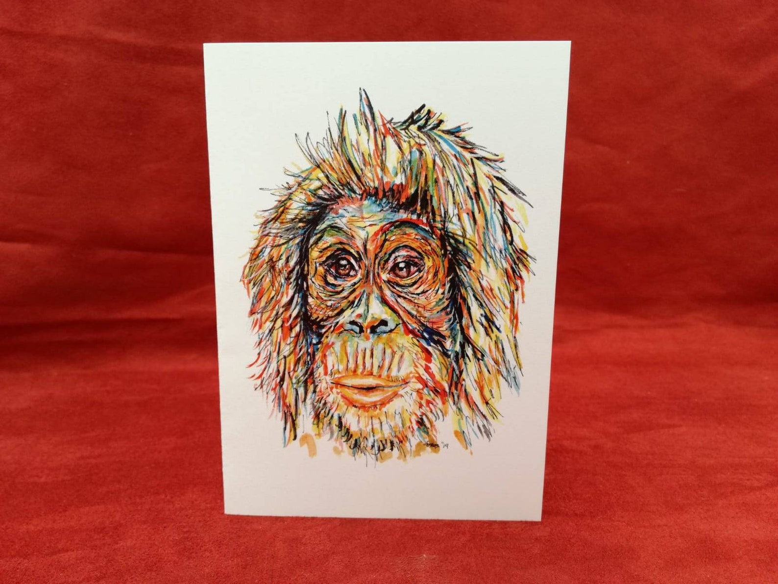 Orangutan Card, Blank Card, Animal Card, Orangutan Greeting Card Etsy