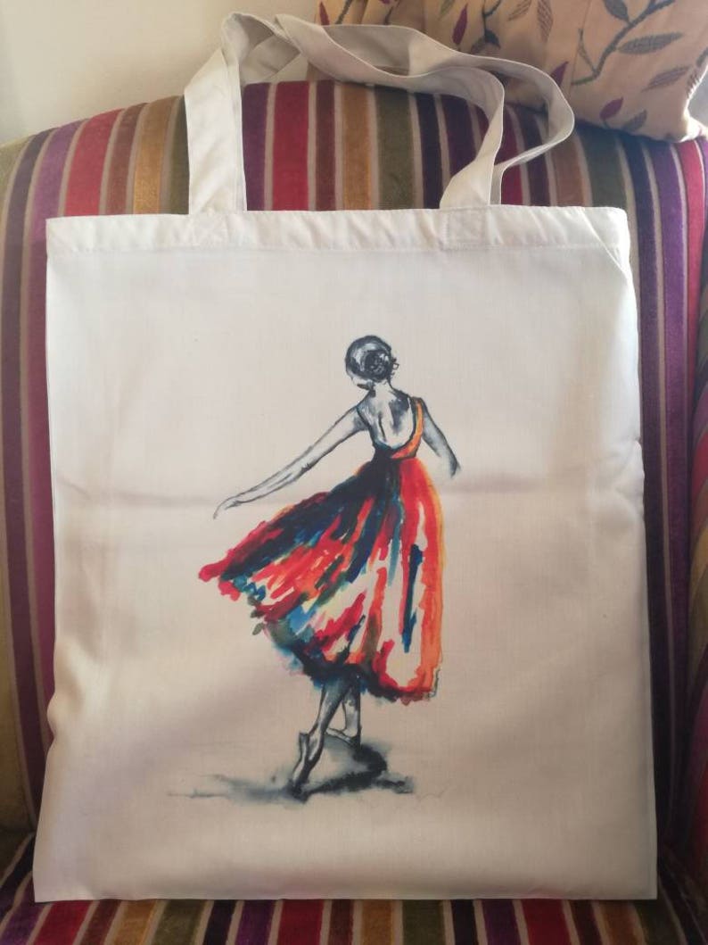recycled bag ballerina print dancer bag Ballerina bag ballerina gifts bag shopping bag dancer gifts tote bag dancer print