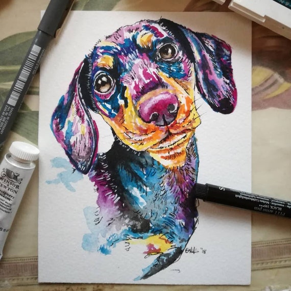 Sausage dog card, dachshund card, greeting card, dog cards, dog greeting card, animal cards, blank greeting card, sausage dog, birthday card
